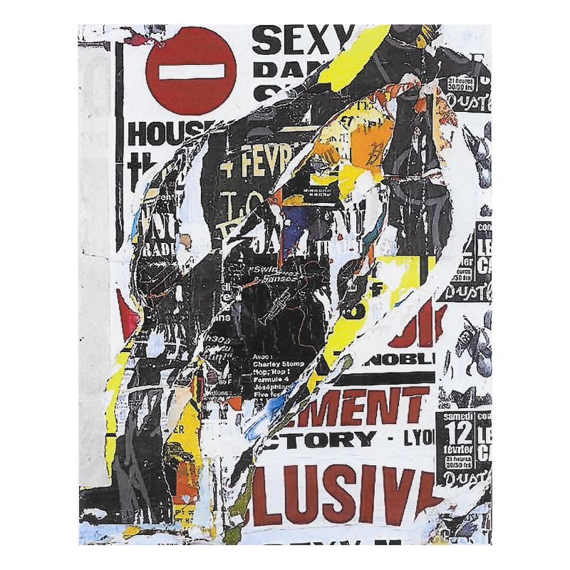 Jacques Villeglé_grenoble 2000 , affiches lacéré marouflé sur toile , format 116 X 89 cm signé en bas a droite - Eric Brugier - marchand d'art - gestion de collection