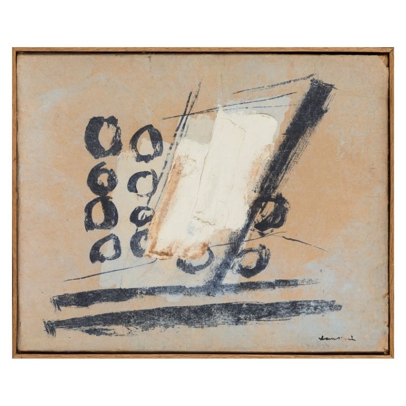 Jean fautrier, les dominos sérigraohie et huiles sur papier marouflé sur toile, signée en bas a droite- Eric Brugier- marchand d'art - gestion de collection