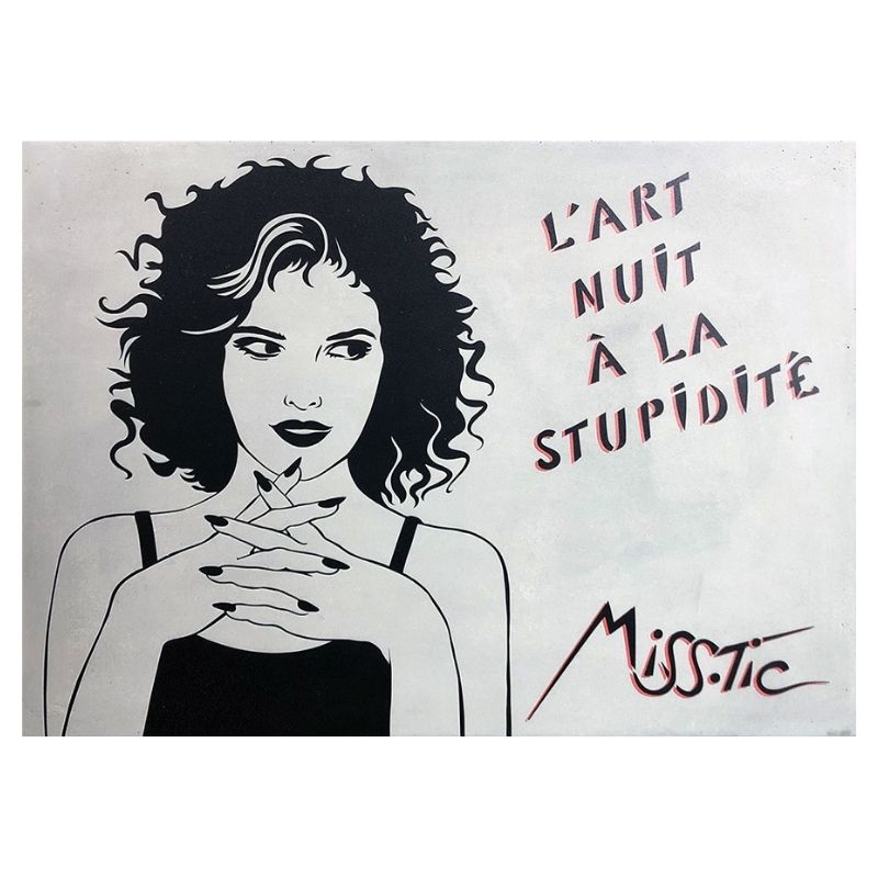 Miss.Tic_L'art nuit à la stupidité_Impression sur béton_50x70x4cm_30ex_2022 bd - Eric Brugier - marchand d'art - gestion de collection
