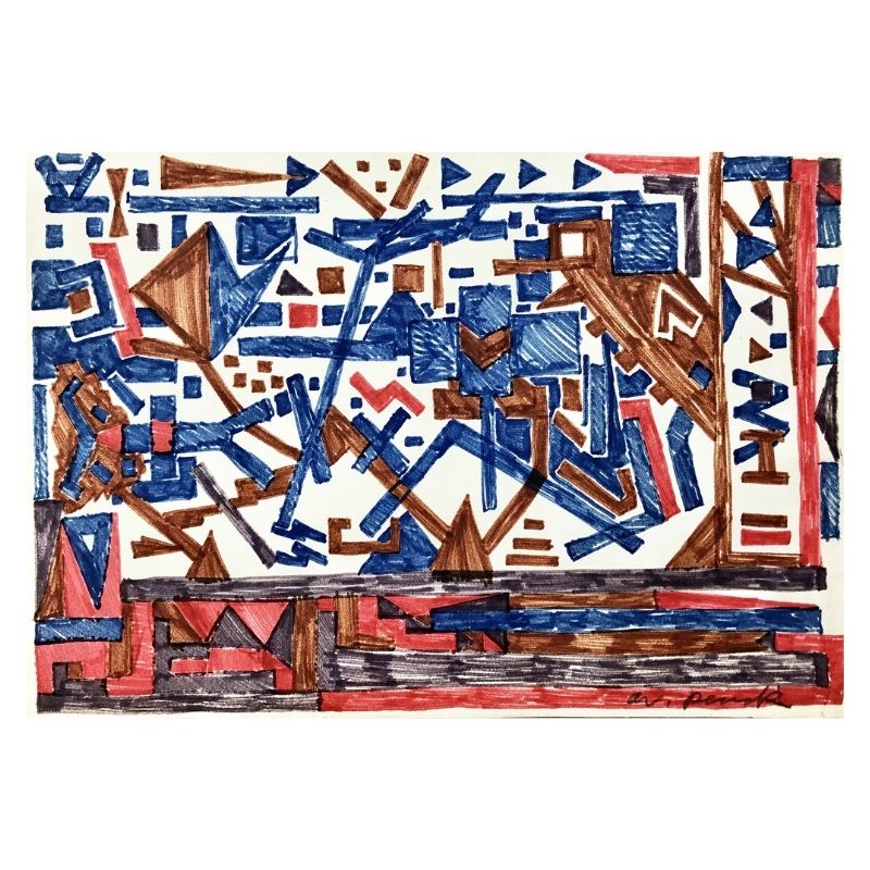 Penck_Sans titre_Feutre sur papier_20.7x29.4cm bd- Eric Brugier - marchand d'art - gestion de collection